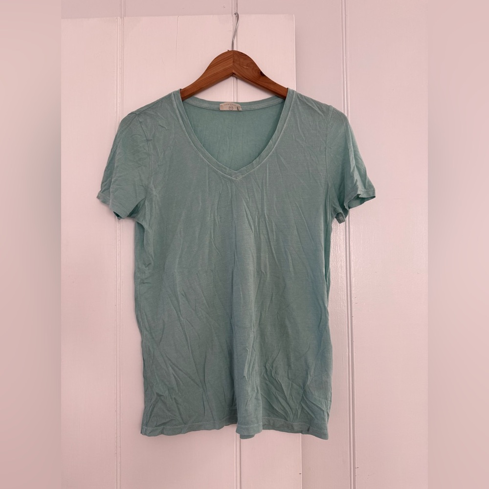 Ag Adriano Goldschmied Green/Blue Fitted Short Sleeve Tee